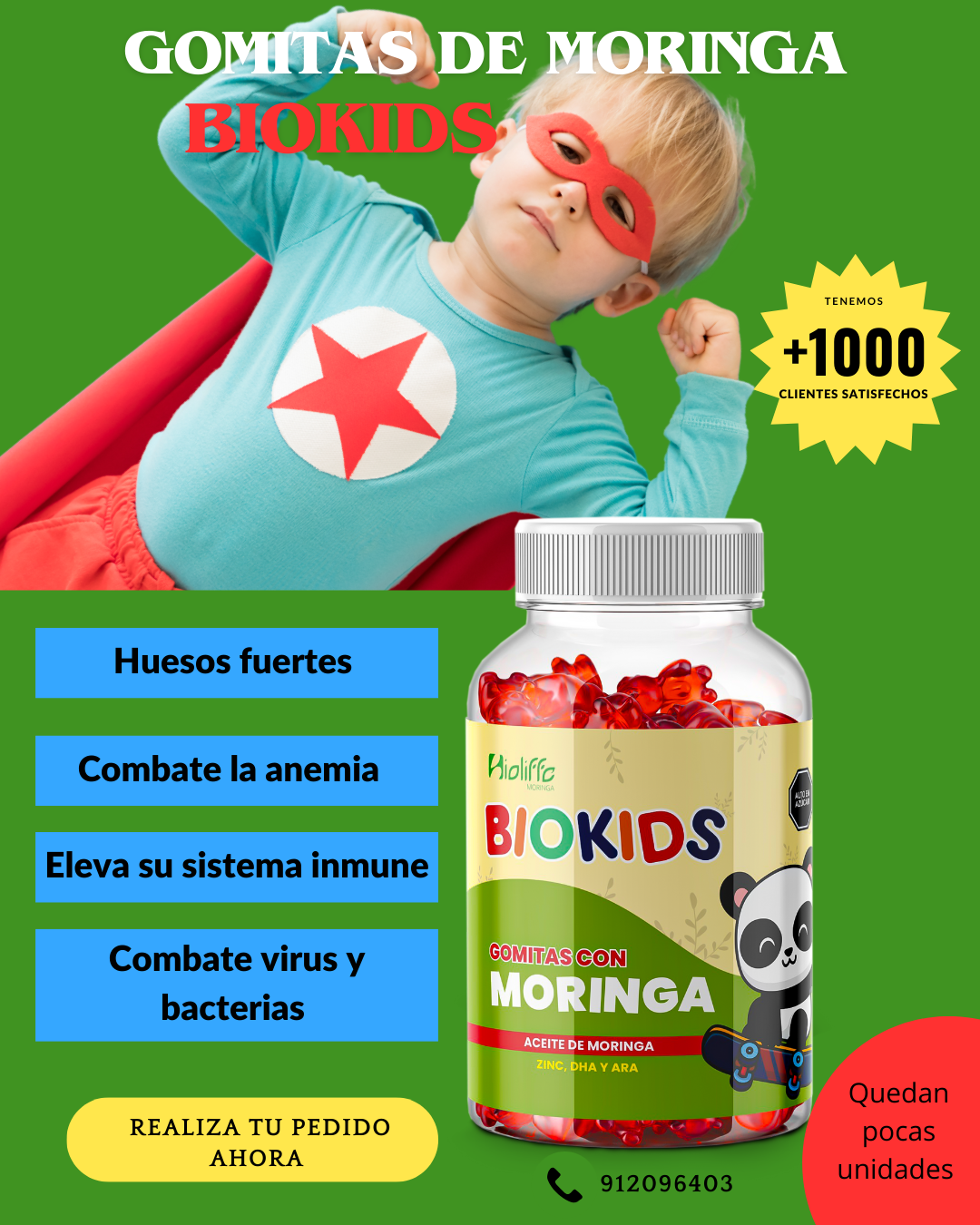 GOMITAS MASTICABLES CON MORINGA BIOKIDS