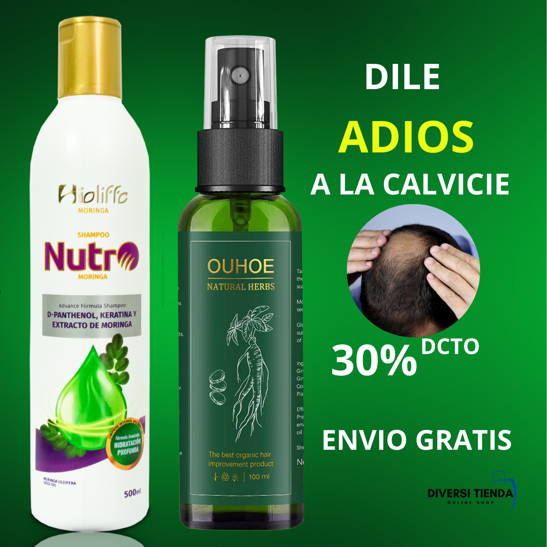 PODEROSO PACK ANTICAIDA (SHAMPOO NUTRO Y  LOCION OUHOE )